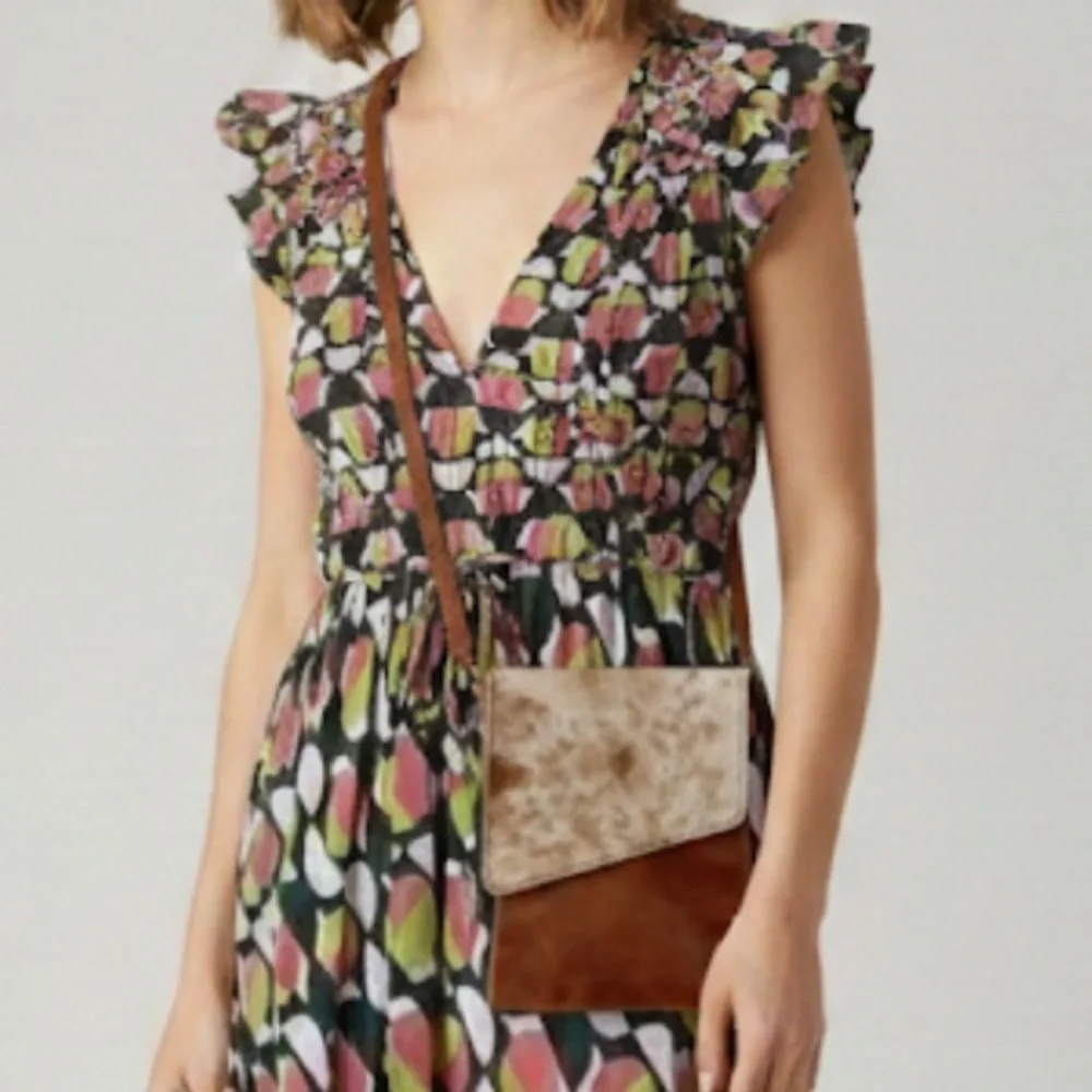 Kilele Hide Envelope Brown and Tan‎ Leather Messenger Crossbody Bag NWT